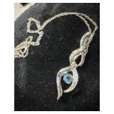 925 Sterling Silver with topaz pendant