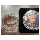 . One troy ounce and one Trump silver dollar.