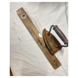 Antique Sad Iron and antique Leveler