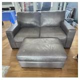 Grey leather living room furniture