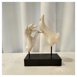 Plaster or resin sculpture depicting hand & foot