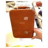 A vintage travel bar suitcase