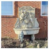 Huge Cement Cherub Wall Fountain / Planter