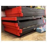 Part of plastic shelving storage