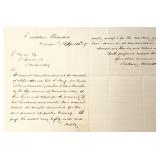 Historical letter signed by Andrew Johnson