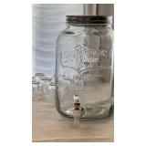 Glass drink dispenser with spout