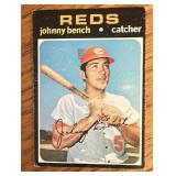 1971 Topps Baseball Card featuring Johnny Bench