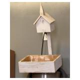 Hand made vintage church bird feeder and nest