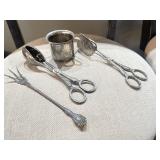 Miscellaneous silver plated serving ware and cup