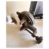 A primitive hand crank grinder/sharpener