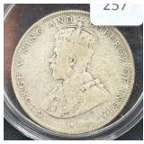 1911 BRITISH HONDURAS 50 CENTS - 92.5% SILVER -