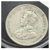 1919 BRITISH HONDURAS 25 CENTS - 92.5% SILVER -