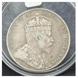 1907 NEWFOUNDLAND 50 CENTS - 92.5% SILVER -