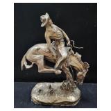 FREDERICK REMINGTON 'THE OUTLAW' SILVER STATUE -