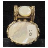 STERLING SILVER AND MOTHER-OF-PEARL PENDANT -