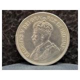 1928 CYPRUS 45 PIASTRES - 92.5% SILVER - 28.27 GRS