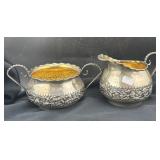 STERLING SILVER CREAMER AND SUGAR - BIRMINGHAM,