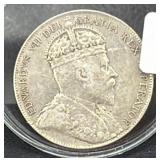 1907 NEWFOUNDLAND 50 CENTS - 92.5% SILVER -