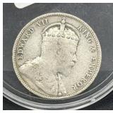 1907 BRITISH HONDURAS 25 CENTS - 92.5% SILVER -
