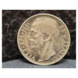 1930 ITALY 10 LIRA - *SEMI KEY DATE* -83.5% SILVER