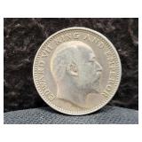 1909 INDIA HALF RUPEE - 91.7% SILVER - 5.83 GRAMS