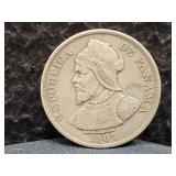 1905 PANAMA 50 CENTESIMOS - 90% SILVER - 25 GRAMS