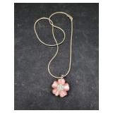 STERLING SILVER FLOWER PENDANT WITH STERLING