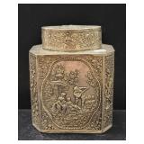 HANAU 800 SILVER TEA CADDY ATTRIBUTED TO