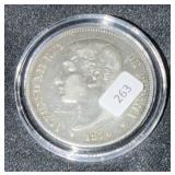 1876 SPAIN 5 PESETAS COIN - 90% SILVER - 25 GRAMS