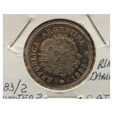 1883 ARGENTINA 20 CENTAVOS - 90% SILVER - 5 GRAMS