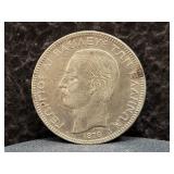 1876 GREECE 5 DRACHMAI - 90% SILVER - 25 GRAMS
