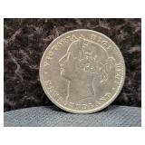 1896 NEWFOUNDLAND 20 CENTS - 92.5% SILVER -