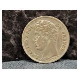 1829-A FRANCE 1/2 FRANC - 90% SILVER - 2.5 GRAMS