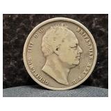 1836 BRITISH HALF CROWN - 92.5% SILVER - 14.13 GRS
