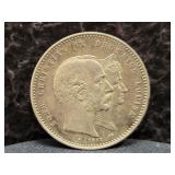 1892 DENMARK 2 KRONER - 80% SILVER - 15 GRAMS