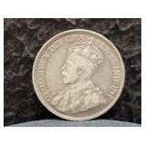 1921 CYPRUS 18 PIASTRES - 92.5% SILVER - 11.31 GRS