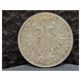 1866 AUSTRIA THALER - 90% SILVER - 18.51 GRAMS