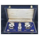 CASED SERLING SILVER CONDIMENT SET - SALT CELLAR