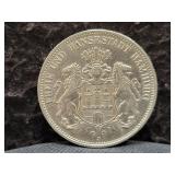 1910 GERMAN STATES (HAMBURG) 3 MARK COIN - 90%