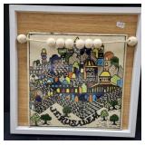 X 8'JERUSALEM CERAMIC TILE WALL HANGING - FRAMED W