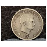 1808-M NAPOLEONIC KINGDOM OF ITALY 5 LIRE