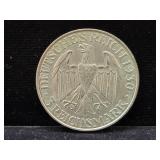 1930 GERMAN 3 REICHSMARK COIN - 50% SILVER