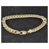 9 INCH STERLING SILVER MAN'S BRACELET - 42.4 GRAMS