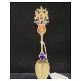 STERLING SILVER ENAMELED SOUVENIR SPOON OF GREAT