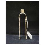 ORNATE SILVERPLATE SUGAR TONGS WITH KNIGHT ON