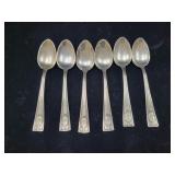 SET OF 6 WALLACE STERLING SILVER DEMITASSE SPOONS-