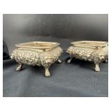 PAIR STERLING SILVER MASTER TABLE SALTS - HOWARD