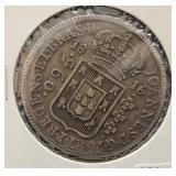 1816 BRAZIL 960 REIS SILVER COIN - 89.6% SILVER -