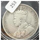 1911 NEWFOUNDLAND 50 CENTS - 92.5% SILVER -