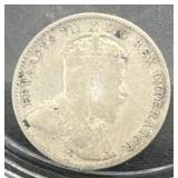 1909 CANADA 5 CENTS - 92.5% SILVER - 1.162 GRAMS